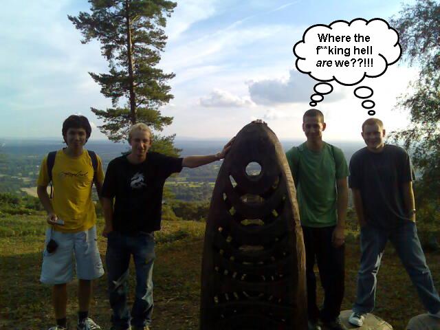Jerome, Guy, DJ Wittzy & Woodsey at Leith Hill - lost!