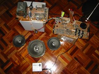The gutted radio...and it still works!