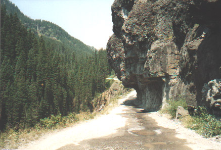 Trail up Imogene - overhang