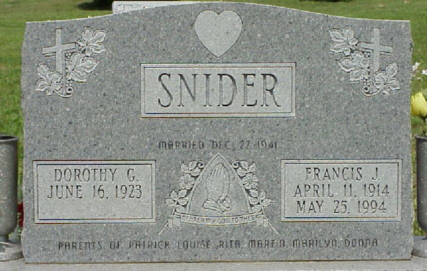 Francis Joseph Snider's tombstone