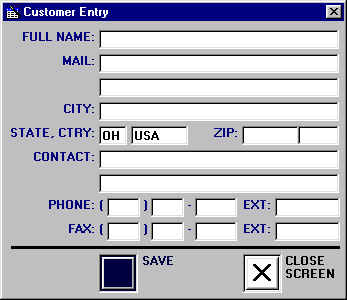 Customer Entry