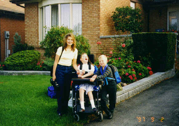 Hilary Katie and Davey first day of School 1997