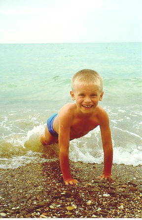 Tim at Black Sea beach - 1997