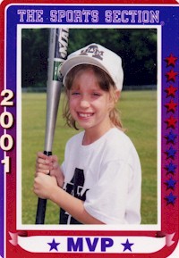 Rebecca's Baseball Card Picture from Summer 2001