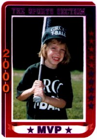 Rebecca's T-Ball Card Picture from Summer 2000