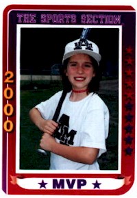 Meagan's Baseball Card Picture from Summer 2000