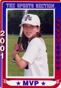Meagan's Baseball Card Picture from Summer 2001