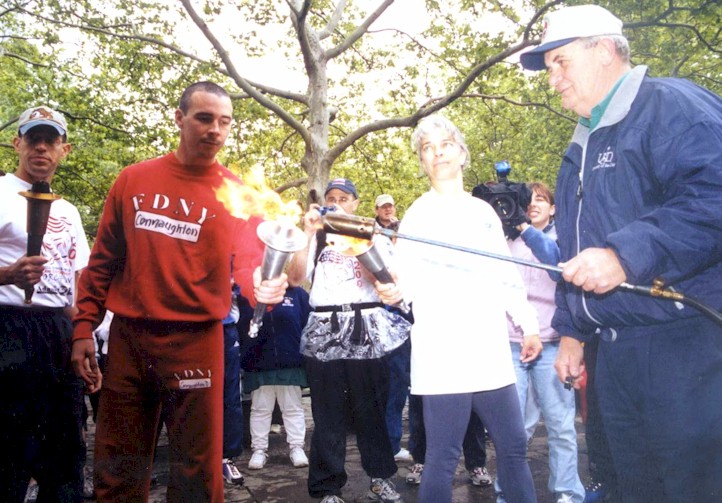 Torch Lighting for Law Enforcement Torch Run NYC May 18th, 2002