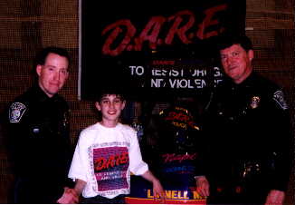Craig Wade, Lt. Wayne Gallant and Myself at Rumford's 1998 DARE Graduation