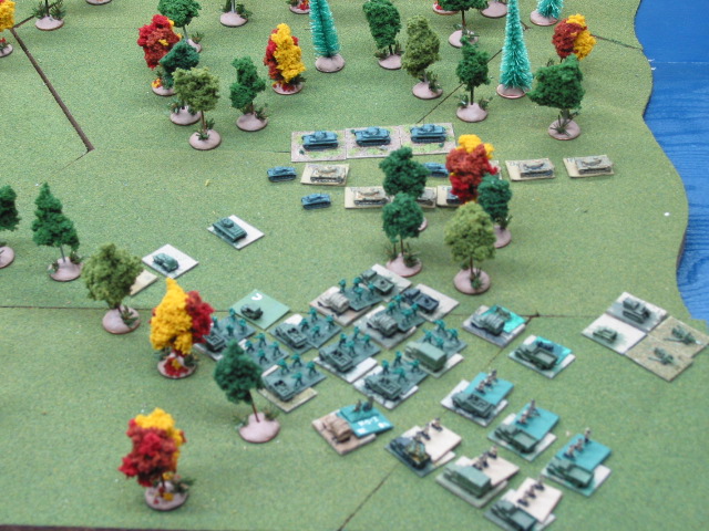 The German flank movement enters the battlefield. Now it's going to get ugly!
