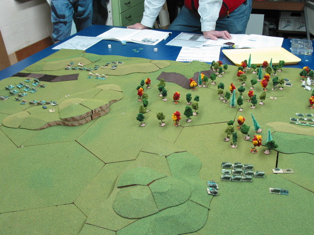 German forces enter the battle from the left side of the picture