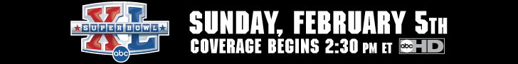 Watch Super Bowl XL on Sunday, February 5, 2006, Live beginning at 2:30e/1:30c/12:30m/11:30p, only on ABC!