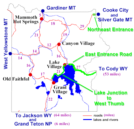 Yellowstone Road Map