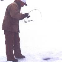 Matt catching one at Lake John CO - February 1998