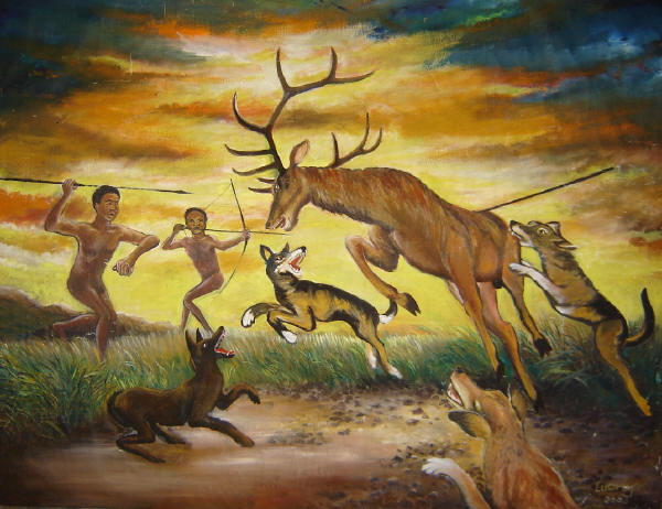 Perjuangan Untuk Hidup (Struggle for Life) painted by West Papuan artist Lucky Kaikatui