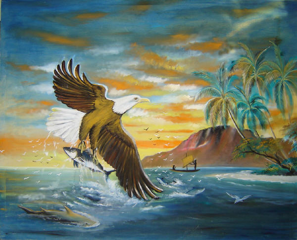 Eagle of Nusorowi painted by West Papuan artist Lucky Kaikatui