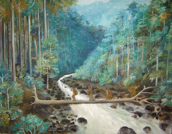 Penetrating Isolation for a Drop of Life painted by West Papuan artist Lucky Kaikatui