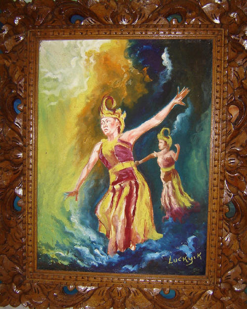 Cendrawasih Dancers from Bali painted by West Papuan Artist Lucky Kaikatui