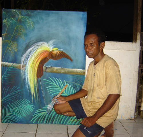 Natural Dancer - painted by West Papuan artist Lucky Kaikatui