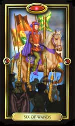 Gilded Tarot 6 of Wands