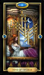 Gilded Tarot 9 of Swords