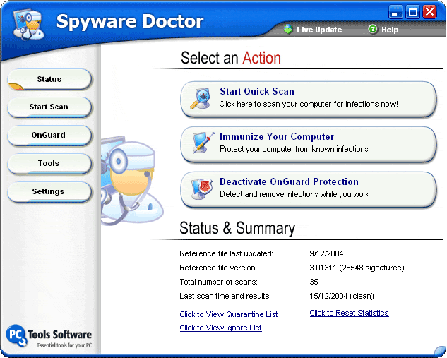 Spyware Doctor - Spyware Removal -- Screenshot 