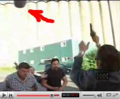 Remove the microphone if accidently visible in shot