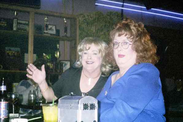 Vickie and Me having a drink at the Jungle