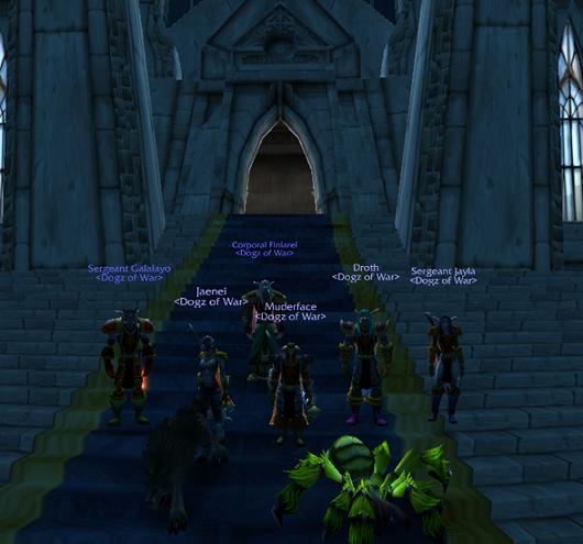 The mighty Dogz of War in front of their mighty castle!