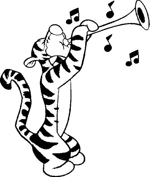 tigger playing a horn