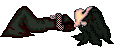laying down wearing all black