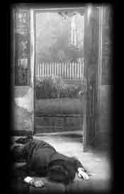 Eddie Mars dead in a doorway, shot by his own boys