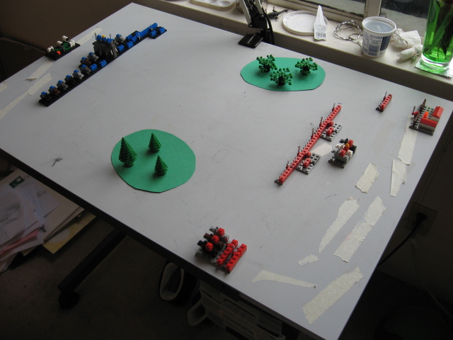 The armies face off