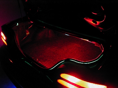 Trunk showing off green Hot Wirez