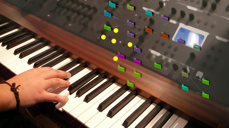 Playing a chord on a public domain image