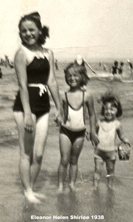 My sister Eleanor(left), with Helen Hill(center) and Shirlee Hill, 1939..must be Grand Beach