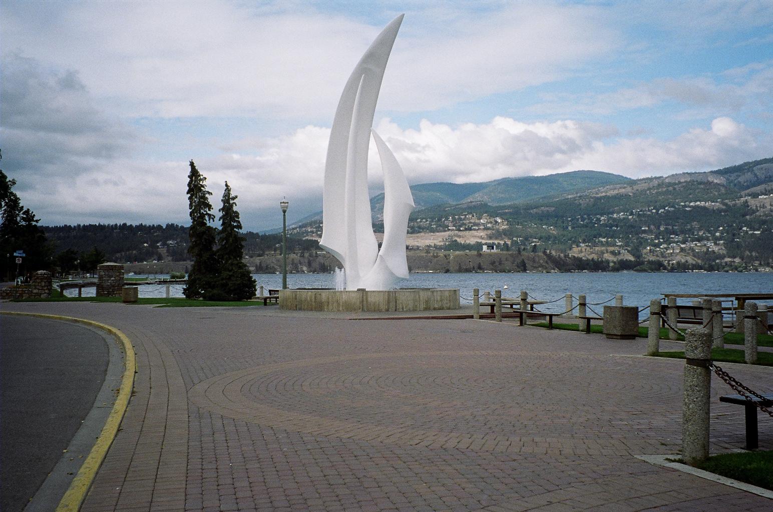 Kelowna sails sculpture, City Park,downtown Kelowna Sep.2005.