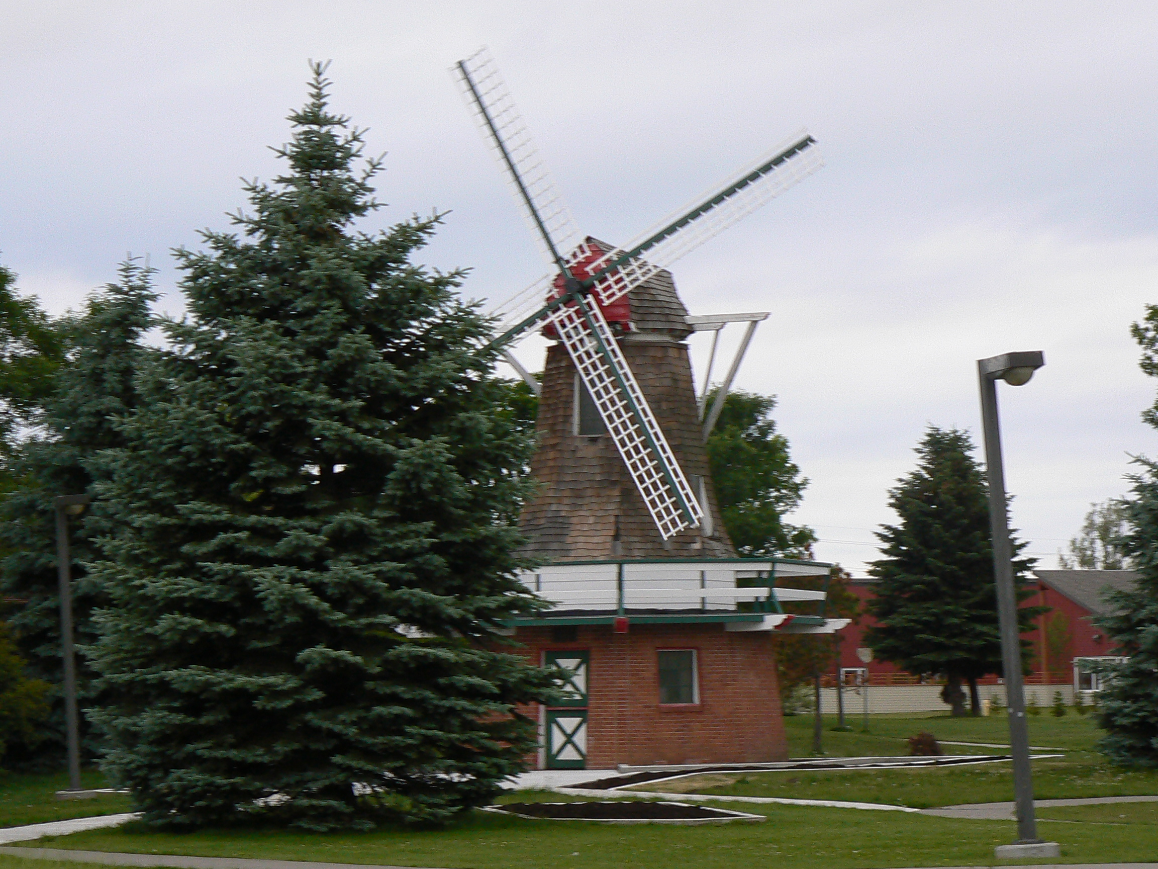 The beautiful Friendship Gardens,Dutch windmill, July 2007