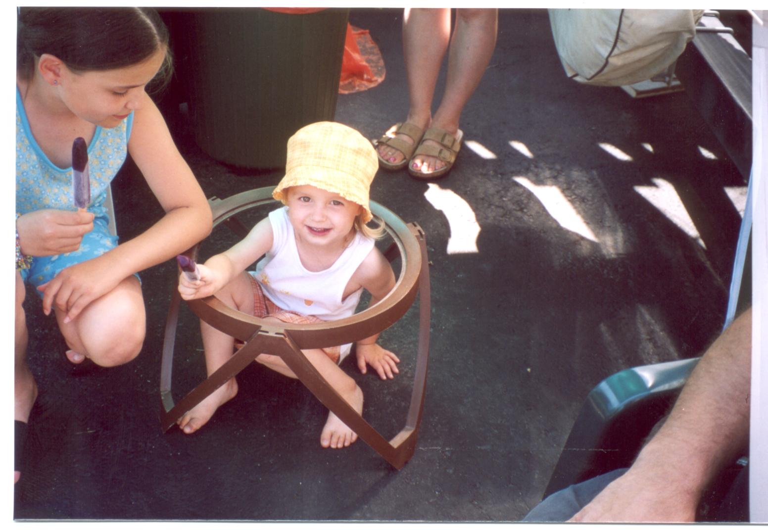 Our grandaughter Sarah(left)and greatgrandaughter Camryn July 2003