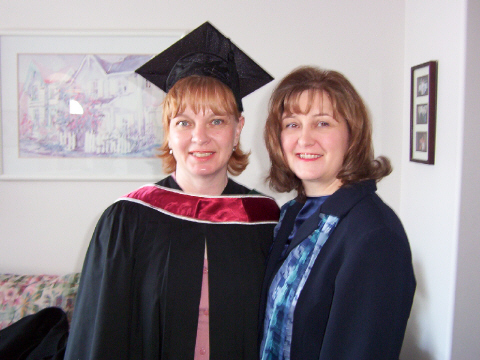 My two daughters Donna Meyer and Carolyn Shinbine before the ceremony