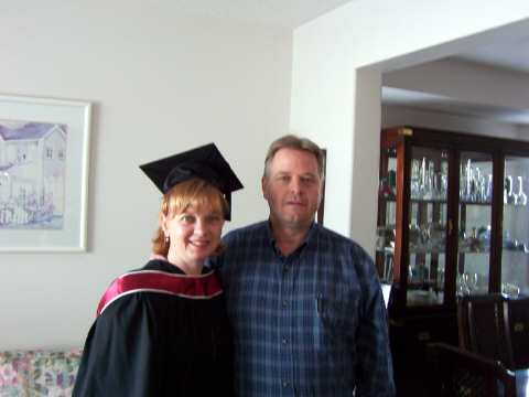 Donna and Art Meyer before the ceremony.The photo is taken in Carolyn and Gerry's home in Edmonton Alberta