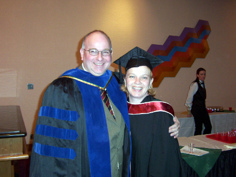 Donna with professor Tim after the ceremony