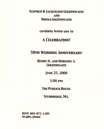 Fiftieth wedding anniversary invitation
