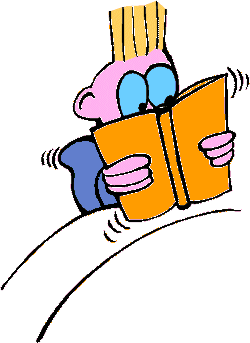 Graphic of frightened boy reading