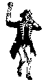 Colonial man with clanging bell