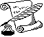 Scroll with pen and ink