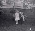 Donna and Steve in the backyard