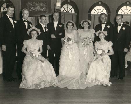 Formal portrait of wedding party