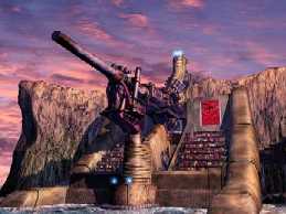 The Mako Cannon looms over the port city of Junon.