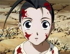 A young Fei stares at the destruction around him in shock.